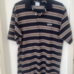 Men's Black Striped Polo Shirt